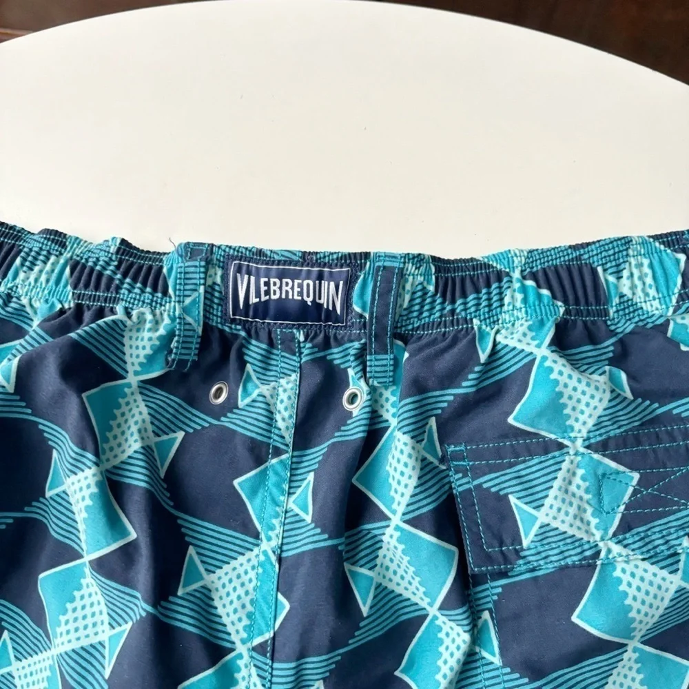 Vilebrequin Men’s Pattern Swim Trunks Size XXL Blue Unlined